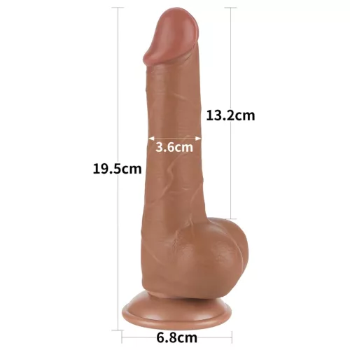 Lovetoy Sliding-Skin - herés kétrétegű dildó - 19,5 cm (natúr)