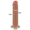 Lovetoy Sliding-Skin - tapadókorongos kétrétegű dildó - 20 cm (natúr)