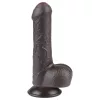 Lovetoy Sliding-Skin - herés kétrétegű dildó - 18,3 cm (barna)