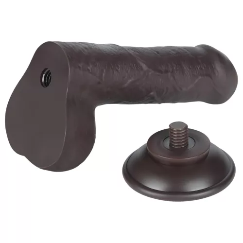 Lovetoy Sliding-Skin - herés kétrétegű dildó - 18,3 cm (barna)