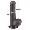 Lovetoy Sliding-Skin - herés kétrétegű dildó - 18,3 cm (barna)