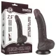 Sliding-Skin - tapadókorongos kétrétegű dildó - 19,5 cm (barna)