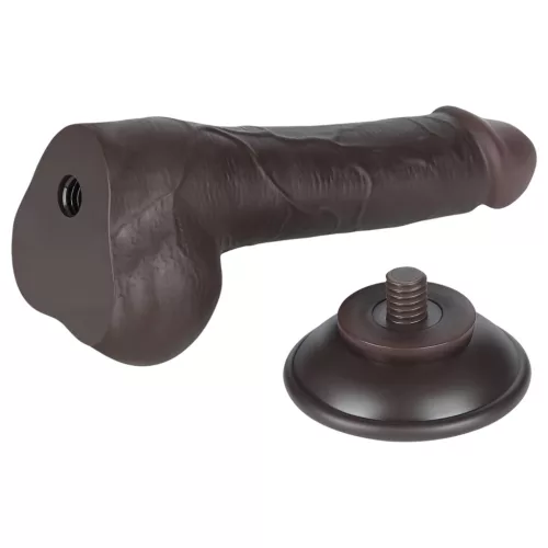 Lovetoy Sliding-Skin - herés kétrétegű dildó - 19,5 cm (barna)