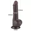 Lovetoy Sliding-Skin - herés kétrétegű dildó - 19,5 cm (barna)