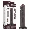 Lovetoy Sliding-Skin - tapadókorongos kétrétegű dildó - 20 cm (barna)