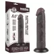 Lovetoy Sliding-Skin - tapadókorongos kétrétegű dildó - 20 cm (barna)