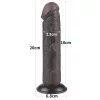 Lovetoy Sliding-Skin - tapadókorongos kétrétegű dildó - 20 cm (barna)