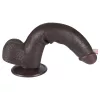 Sliding-Skin - tapadókorongos kétrétegű dildó - 20,8 cm (barna)