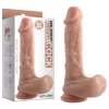 Dual Density - tapadókorongos, herés élethű dildó - 20cm (natúr)