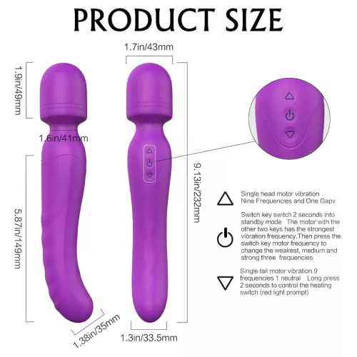 Sex HD Iris - 2 motoros melegítő masszírozó vibrátor (lila)