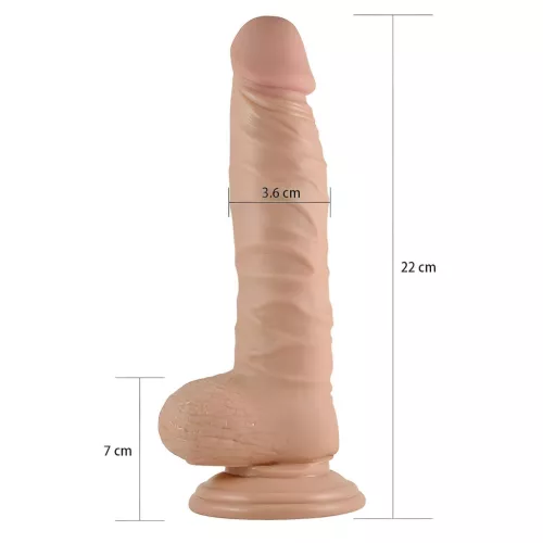 Lovetoy Real Extreme - tapadókorongos dildó - 21cm (natúr)