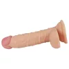Lovetoy Real Extreme - tapadókorongos, herés G-pont dildó - 19cm (natúr)