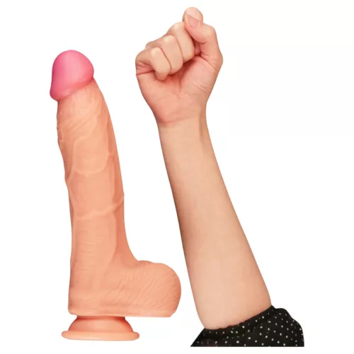 Lovetoy Nature Cock - kétrétegű élethű dildó - 25 cm (testszínű)
