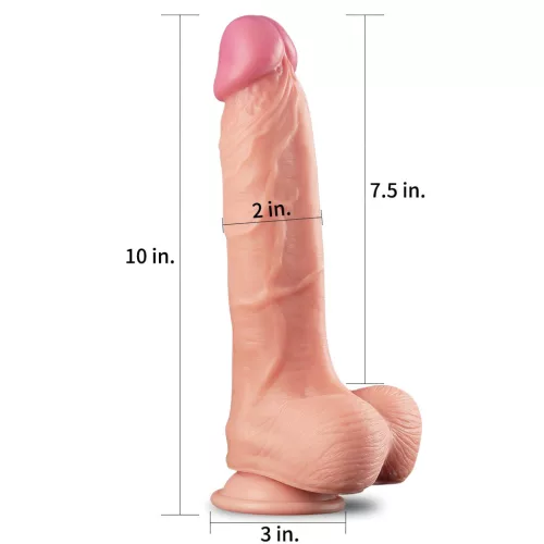 Lovetoy Nature Cock - kétrétegű élethű dildó - 25 cm (testszínű)