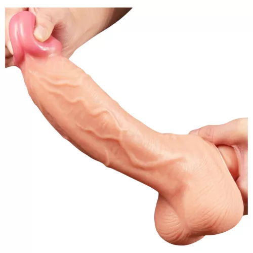 Lovetoy Nature Cock - kétrétegű élethű dildó - 25 cm (testszínű)