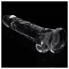 Lovetoy Flawless Clear - tapadókorongos dildó - 19cm (átlátszó)