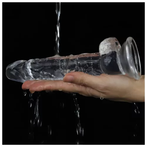Lovetoy Flawless Clear - tapadókorongos dildó - 19cm (átlátszó)