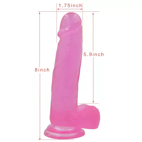 Lovetoy Jelly Studs - tapadókorongos dildó - 20cm (pink)