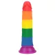 Lovetoy Prider - élethű dildó - 19cm (szivárvány)