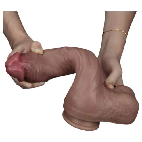 Lovetoy Nature Cock - kétrétegű élethű dildó - 26 cm (testszínű)