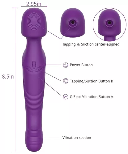Tracy's Dog Wand - pulzáló masszírozó vibrátor (lila)