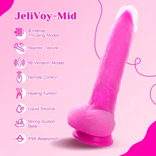 Tracy's Dog Jelivoy-Mid - élethű vibrátor - 20cm (pink)