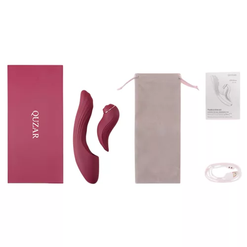 Vibeconnect - 2in1 G-pont és csiklóizgató vibrátor (piros)