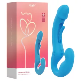   Honey Play Box Harmony Duo - okos felcsatolható nyelves vibrátor (kék)
