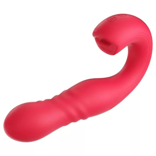 Honey Play Box Joi Thrust 2 - okos lökő, nyaló vibrátor (piros)