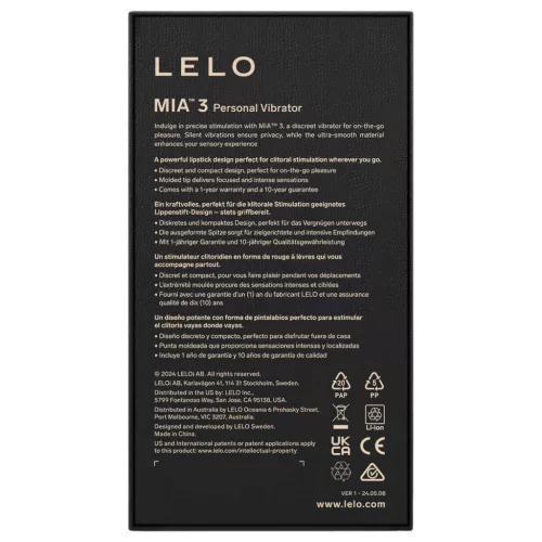 LELO Mia 3 - utazó rúzs vibrátor (fekete)