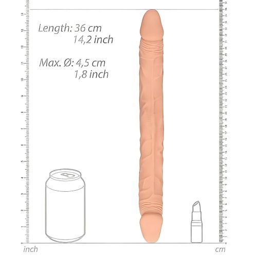 RealRock Double Dong 14 - dupla dildó (36cm) - natúr