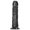 RealRock - tapadókorongos realisztikus dildó - 15,5cm (fekete)
