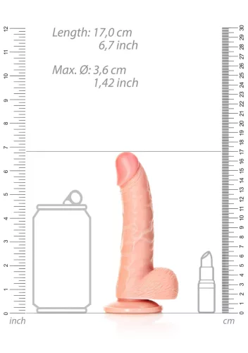 RealRock - tapadókorongos, realisztikus dildó - 15,5cm (natúr)