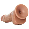 RealRock - tapadókorongos, herés dildó - 15,5cm (sötét natúr)