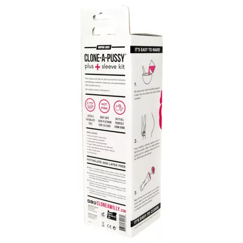 Clone-a-Pussy - puncimásoló és mandzsetta készlet (pink)