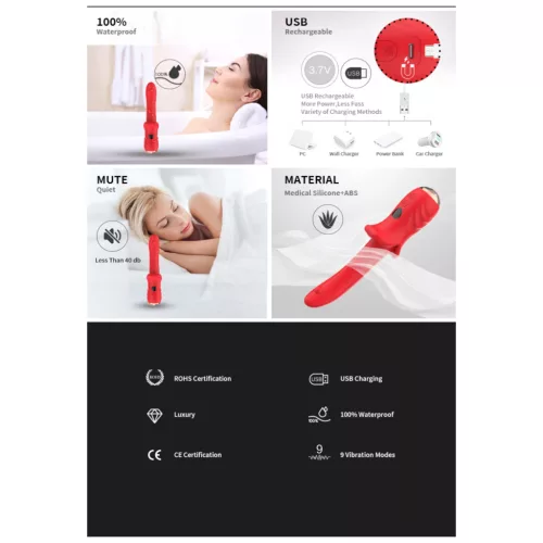 Bestoy - vízálló G-pont vibrátor (piros)