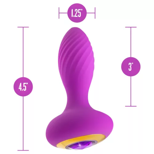 Oh My Gem - vibrációs anál plug kővel (lila)