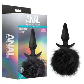   Anal Adventures Platinum - anál plug nyuszifarokkal (fekete)