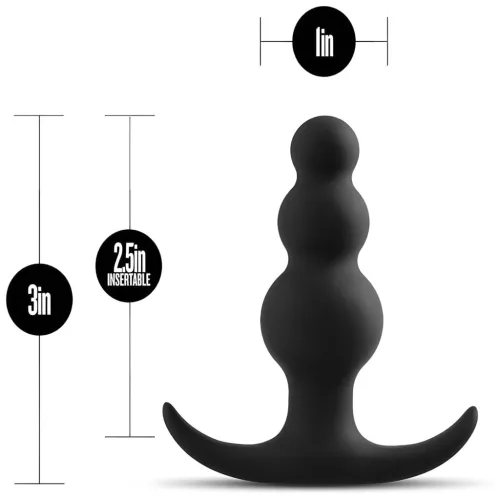 Anal Adventures Platinum - gyöngyös anál plug (fekete)