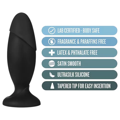 Anal Adventures Platinum Rocket - nagy anál plug (fekete)
