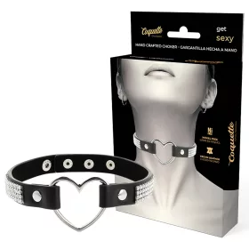 Coquette - strasszos choker szív medállal (fekete)