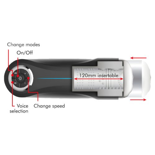 JamyJob - fel-le mozgó, rezgő maszturbátor (fekete)