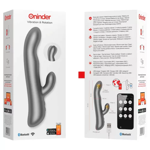 Oninder Oslo - appos, forgó csiklókaros vibrátor (fekete)