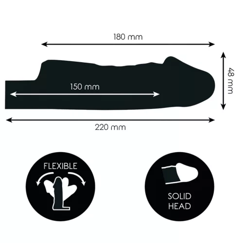 Addicted Toys - péniszköpeny heregyűrűvel - 27 cm (áttetsző)