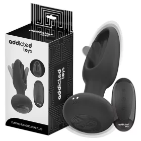 Addicted Toys - mozgó nyelves análvibrátor (fekete)
