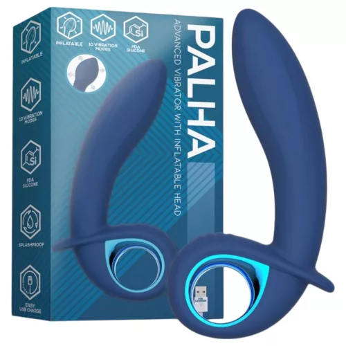 INTOYOU Palha - akkus, felfújható vibrátor (kék)