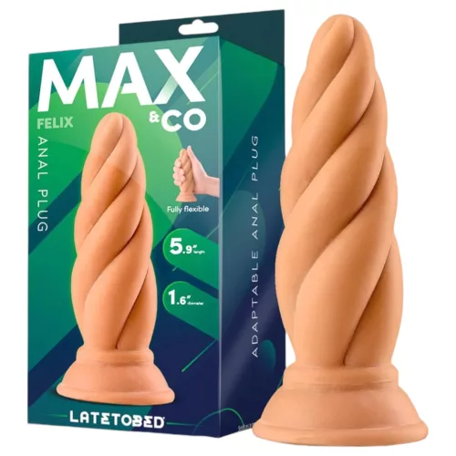 Max & Co Felix - csavaros anál plug - 15cm (natúr)