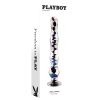 / Playboy Jewels - hullámos üveg dildó (átlátszó)