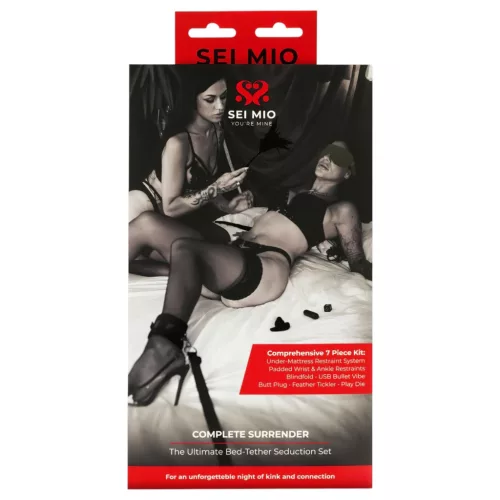 Sei Mio - ágyhoz rögzíthető bondage szett (fekete)