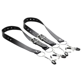 XR Brands - szeméremajak-széthúzó csipeszek (fekete)